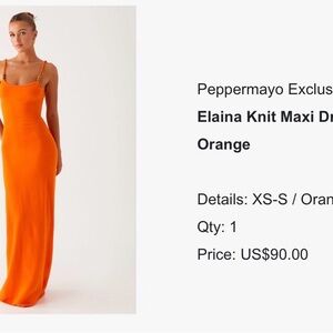 Peppermayo Vibrant Knit Maxi Dress - Bright Orange